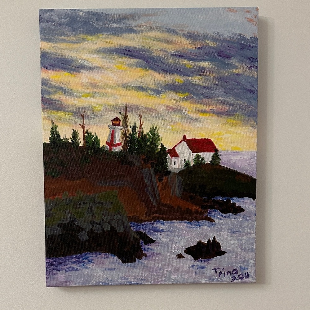 Artisan Lighthouse at Dusk Painting